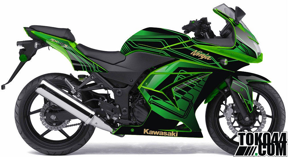 Sticker Modifikasi Ninja 250 R Hijau Line Green jack_dx