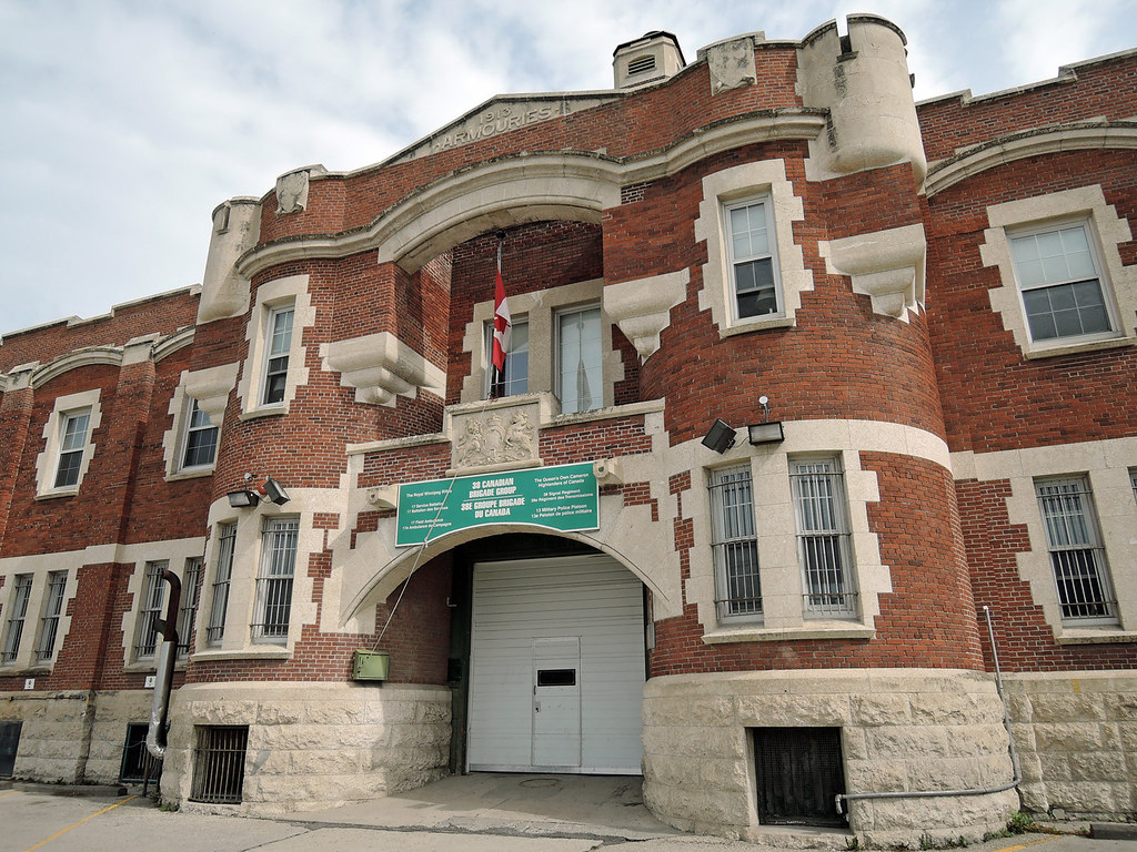 Armoury entrance Minto Street Armoury, Winnipeg. Alan Livingstone