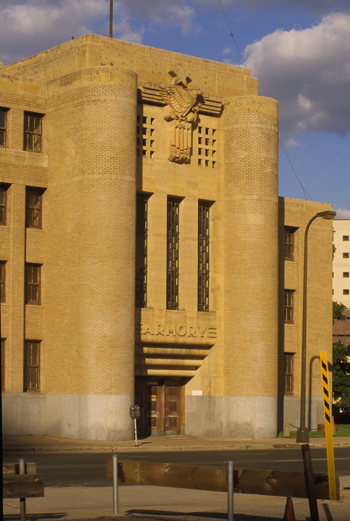 Minneapolis Armory, north entrance title view exterior, d… Flickr