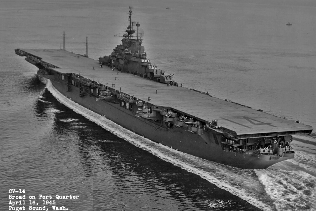 USS Ticonderoga (CV14) USS Ticonderoga (CV14) broad on p… Flickr