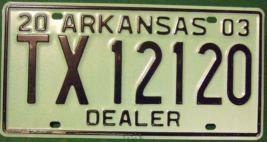ARKANSAS 2003 DEALER LICENSE PLATE Jerry "Woody" Flickr