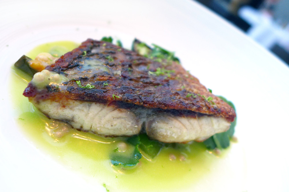 Roasted Wild Stone Bass , Surf Clams, Cucumber , Wasabi an… Flickr