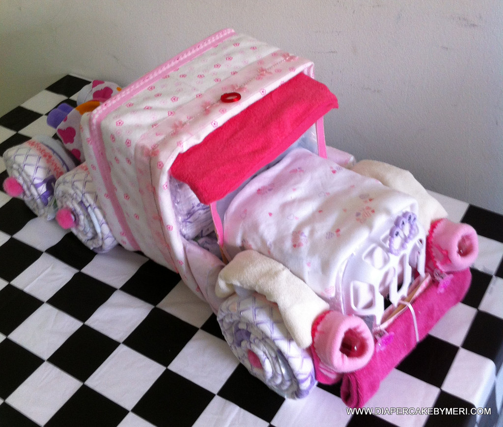 diaper cake truck break and use, diaper cake semi truck
