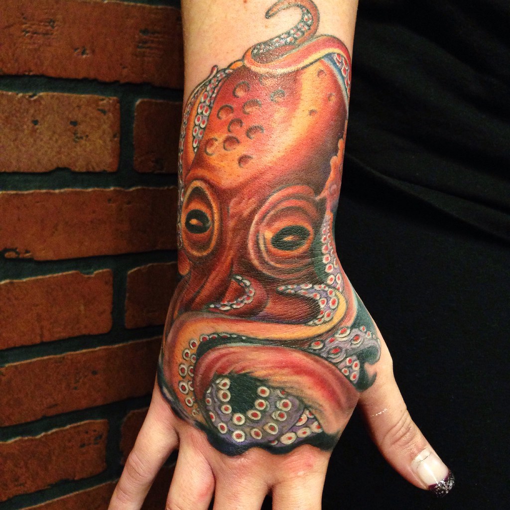 Octopus Arm Hand Tattoo By Wes Fortier - Burning Hearts Ta… | Flickr 1024_x_1024_jpg