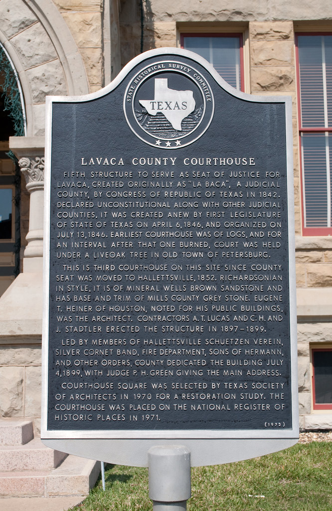 Lavaca County Courthouse Historical marker at the courthou… Flickr