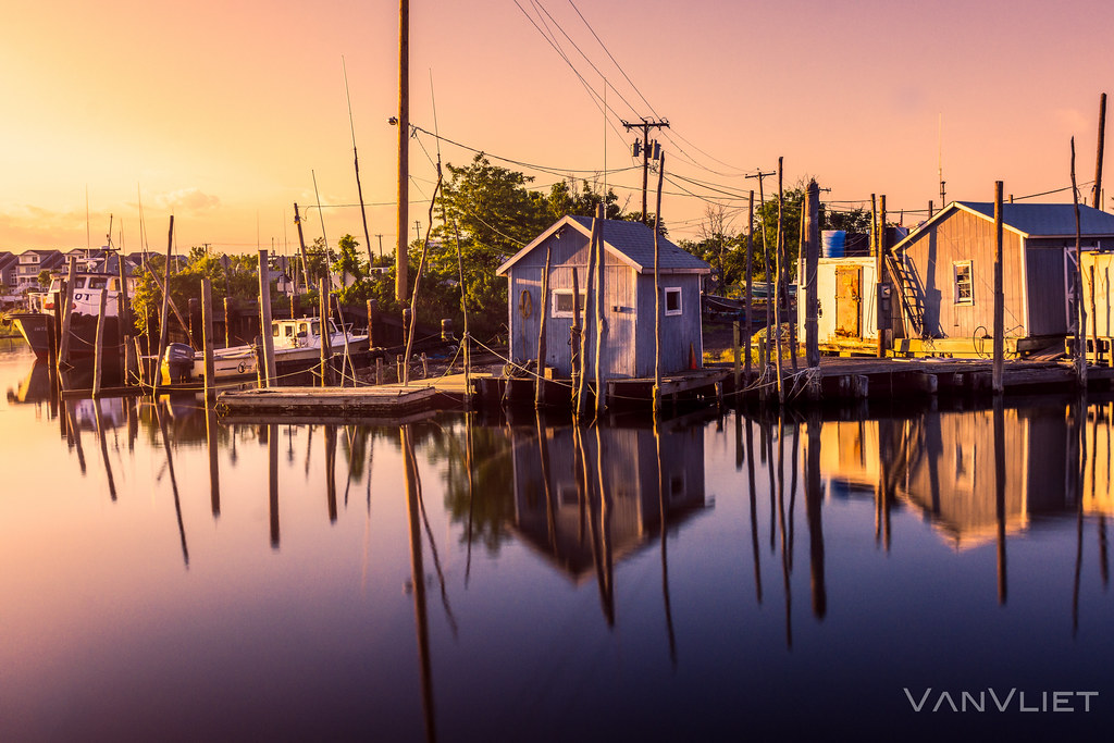 Belford Piers at Golden Hour Belford, NJ Jay Miller Flickr