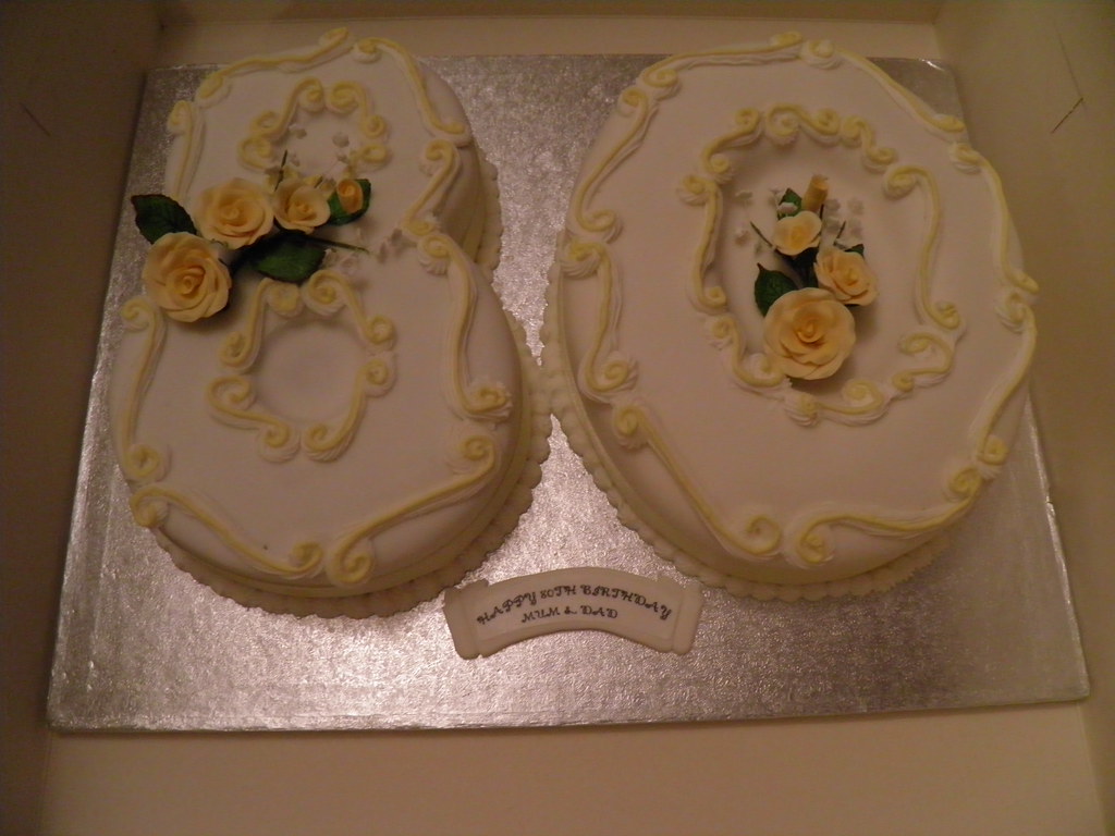 Piece of Cake. Mum and Dads joint 80th birthday cake. Made… Flickr