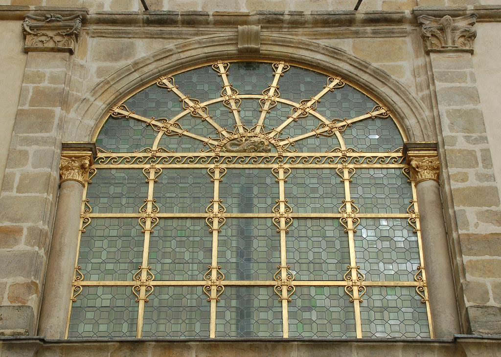 Leaded glass windows, gold frame Fontainebleau Monceau Flickr