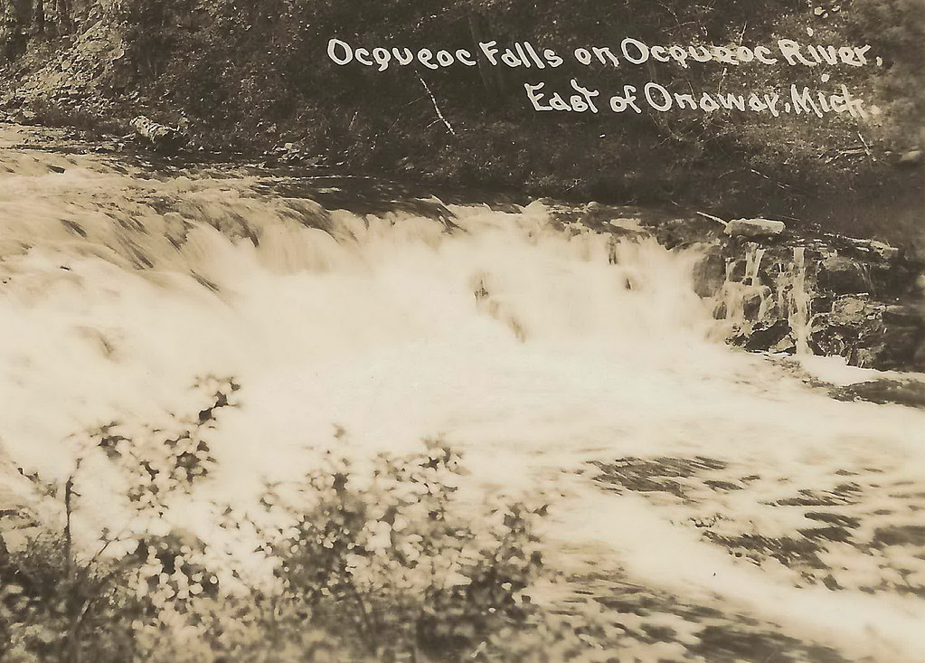 NE Onaway MI RPPC TROUT COUNTRY Ocqueoc River 1930s Fast W… Flickr