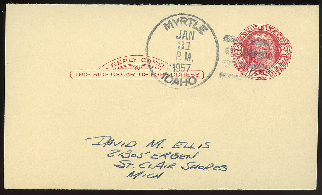 Post Office, Last Day of Operation, January 31, 1957 Myrtle, Idaho