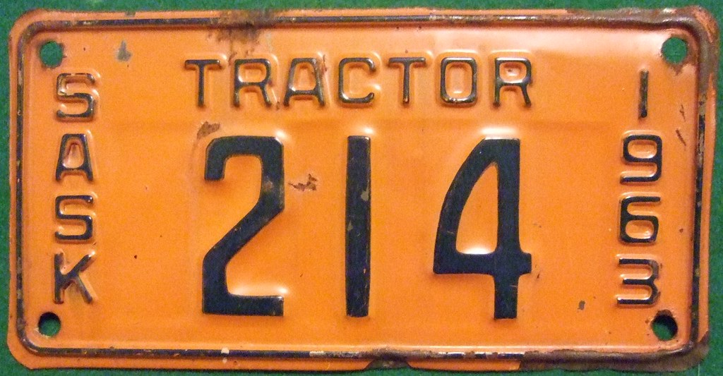 SASKATCHEWAN 1963 TRACTOR LICENSE PLATE Jerry "Woody" Flickr