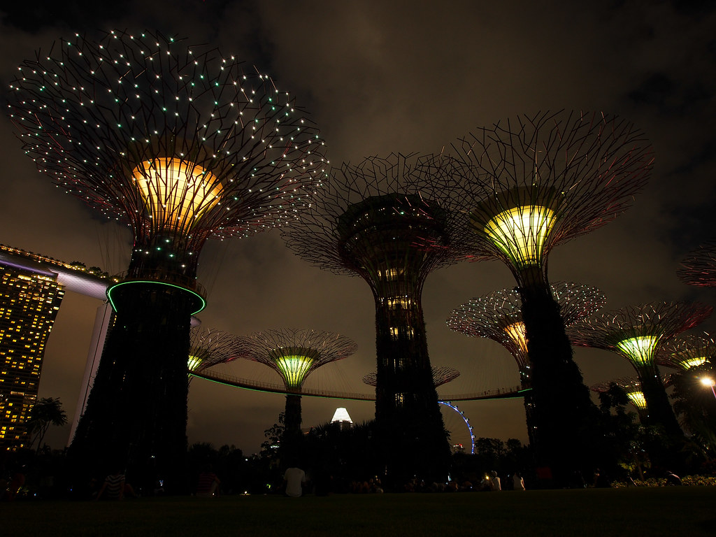 Singapore, Gardens by the bay, trees and lights Olympus di… Flickr