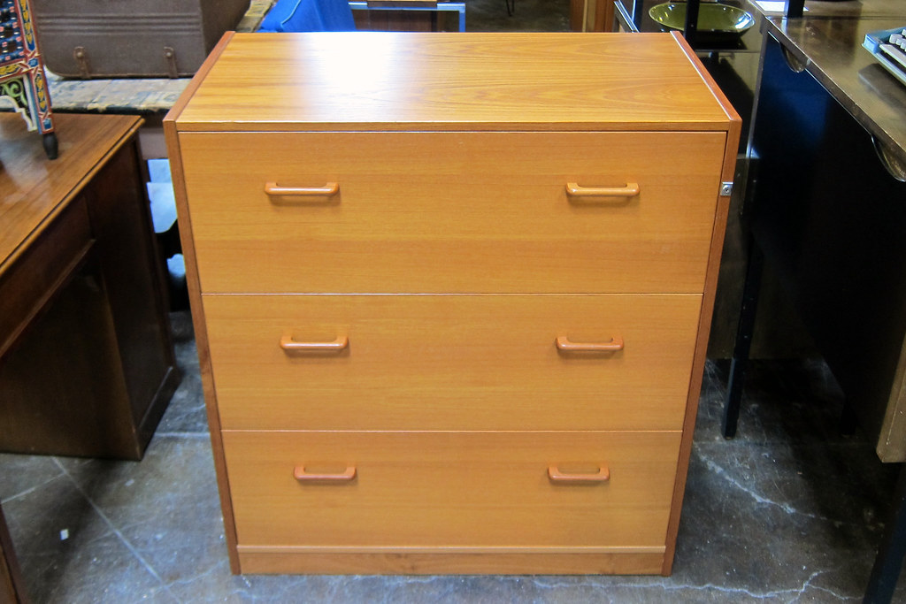 Large Teak File Made in Denmark. Threedrawer cons… Flickr