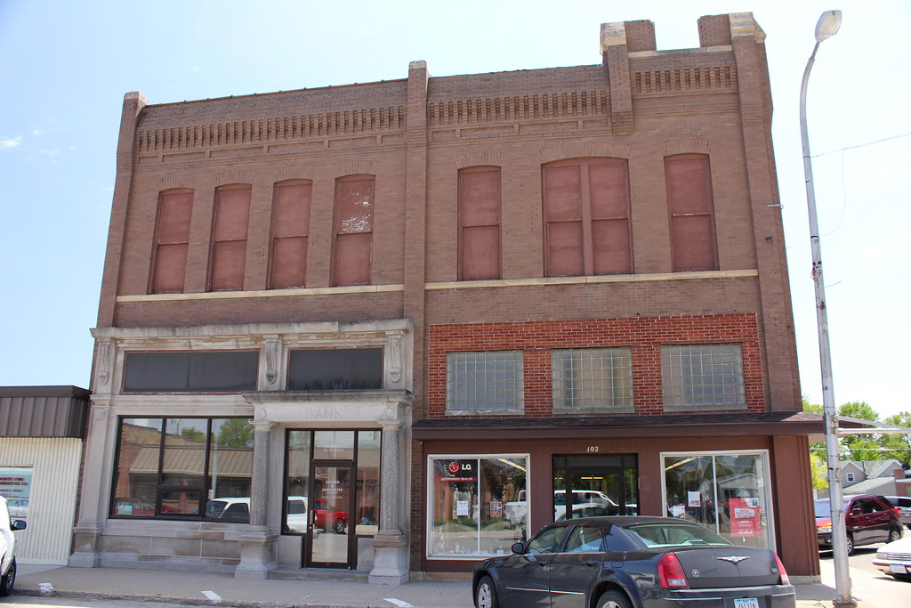 Bank Block Bancroft, IA Tom McLaughlin Flickr