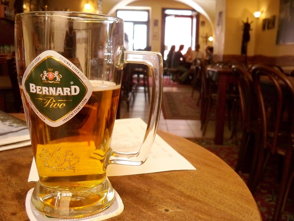 bernard beer, prague cafe Half litre of Bernard lager at L… Flickr