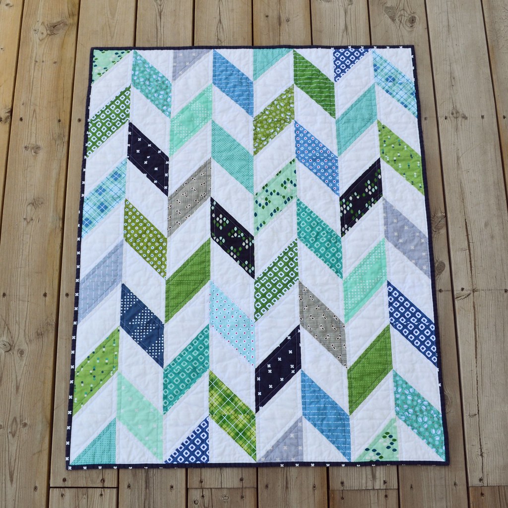 Baby Boy Herringbone Quilt Baby herringbone quilt using fa… Flickr