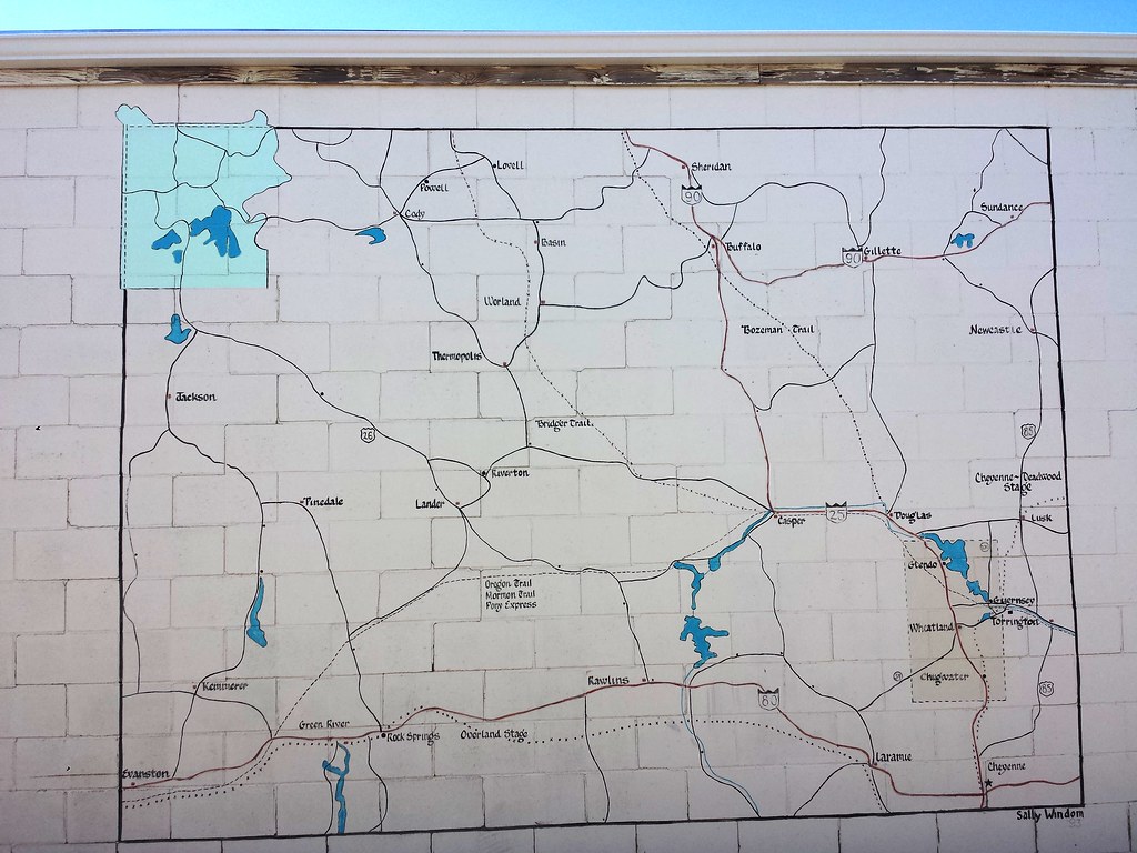 Wyoming Map Mural We spent a night in Wheatland, Wyoming. … Flickr