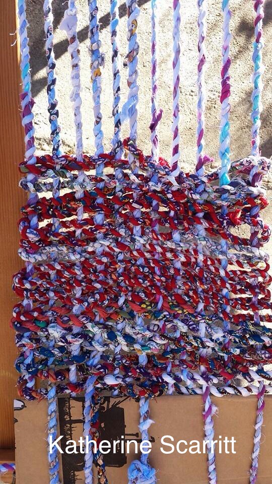 Flat woven rug sample from upcycled fabric twine by KCS Flickr