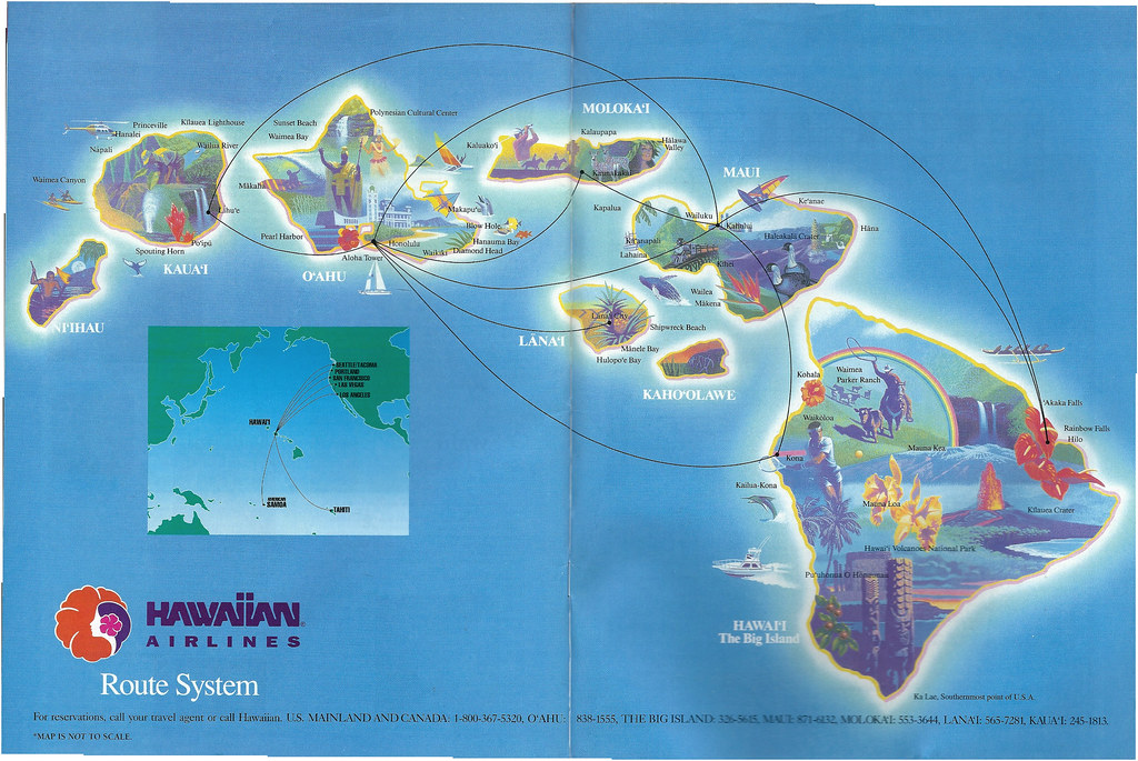 Hawaiian route system, 1996 The Hawaiian Airlines route sy… Flickr
