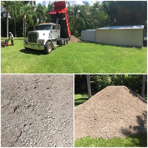 Delivering crushed concrete road base for a driveway leadi… Flickr