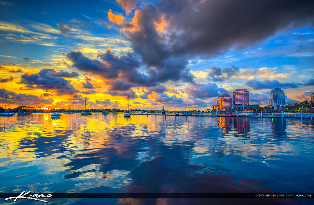 West Palm Beach City Sunrise Over Waterway Amazing sunrise… Flickr