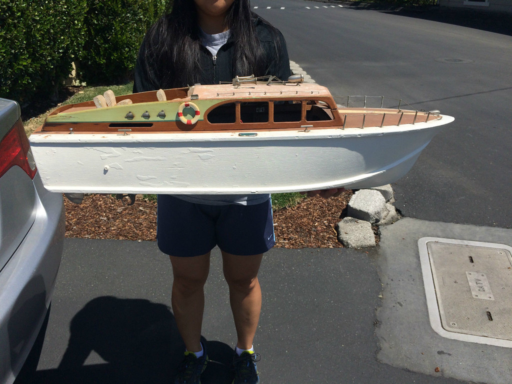 ITO MODEL TOY BOAT LARGE 37 INCHES NEEDS RESTORING VINTAGE POND BOAT NO