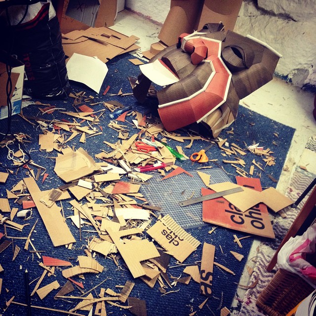 Working on a new piece and turning cardboard boxes into pi… Flickr