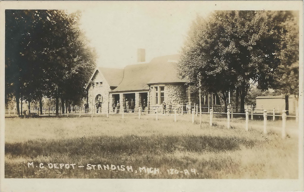 RR NE Standish MI RPPC c.1908 MCRR DEPOT REALLY NICE Old F… Flickr