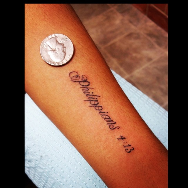 Forearm Philippians 4 13 Tattoo Designs