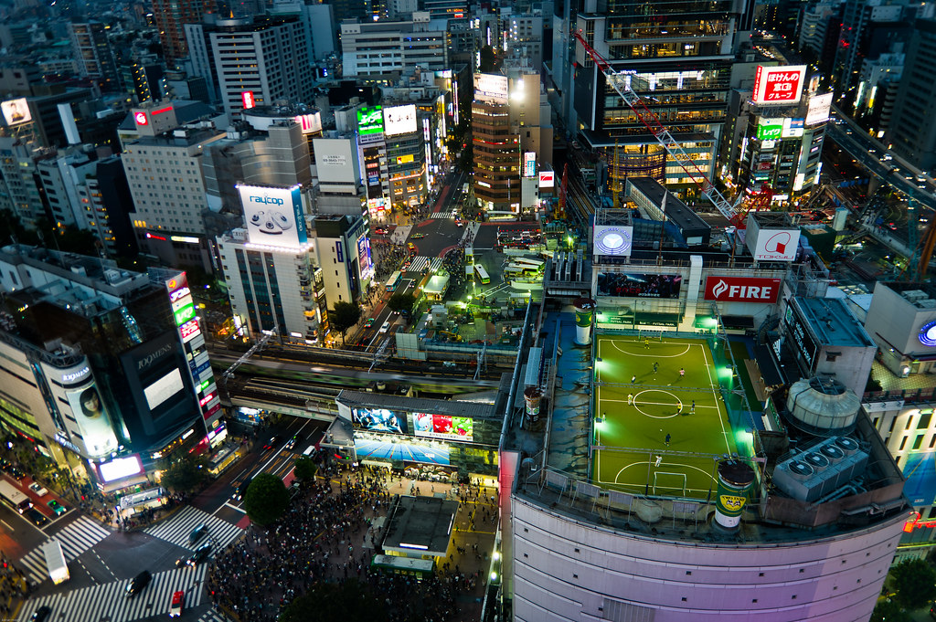 Shibuya, Station & Football Pitch Adrian Hickey Flickr