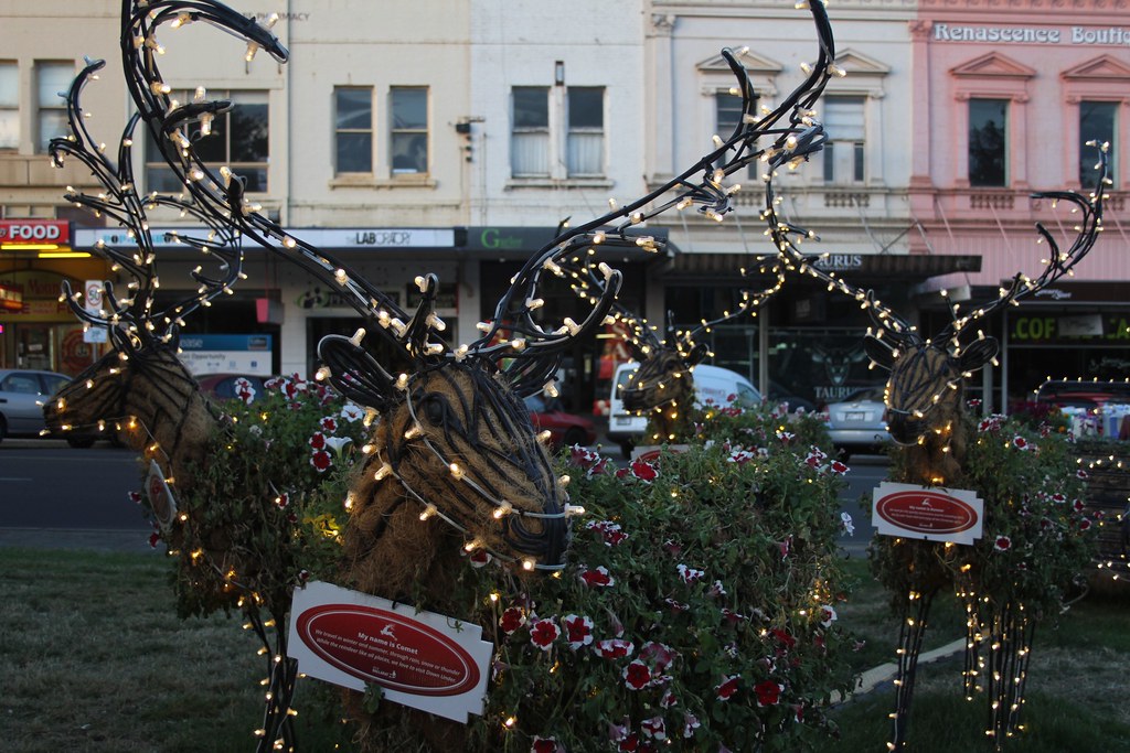 Rudolph Face Ballarat Xmas Decorations along Sturt St Stu Rapley