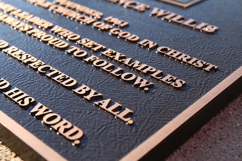 Custom Memorial Plaques Bronze, Glass, Stainless Impact Signs