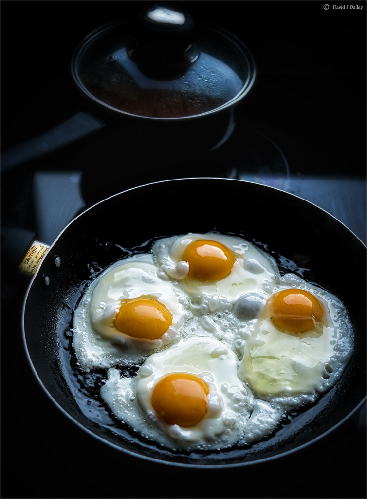As sure as eggs is eggs... Four fried eggs sizzling away i… Flickr