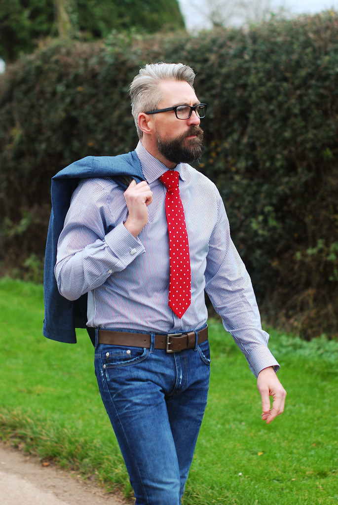 Menswear Jacket, Skinny Jeans, Shirt and Tie Silver Londoner Flickr
