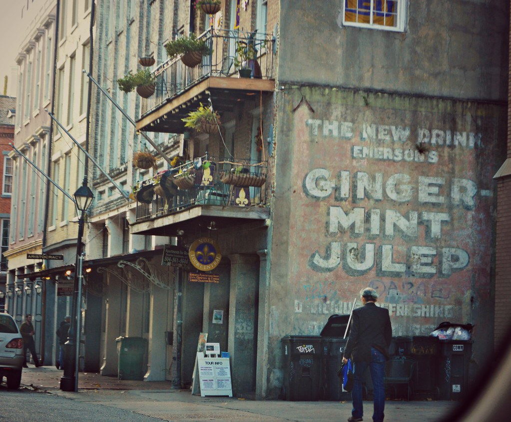 Ginger Mint Julep An old advert in New Orleans, LA. M R Flickr