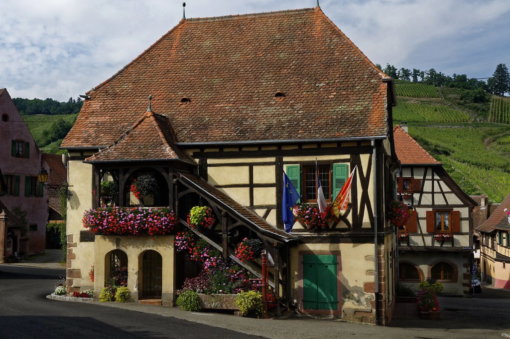Alsace France Niedermorschwihr village Alsacien France