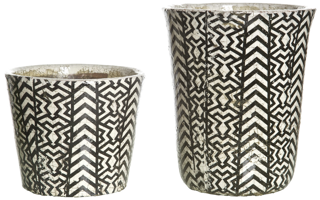 Vit Lerkruka Glaserad kruka robust svart vit Lerkruka i glaserad kerami… Flickr