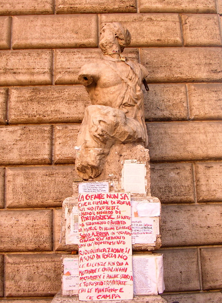Pasquino, la statua parlante one of the talking statues … Flickr