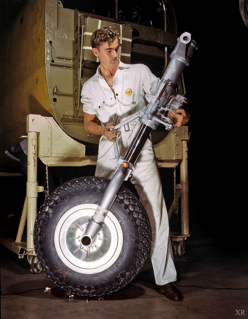 1942... landing gear assembly for a B25 bomber James Vaughan Flickr