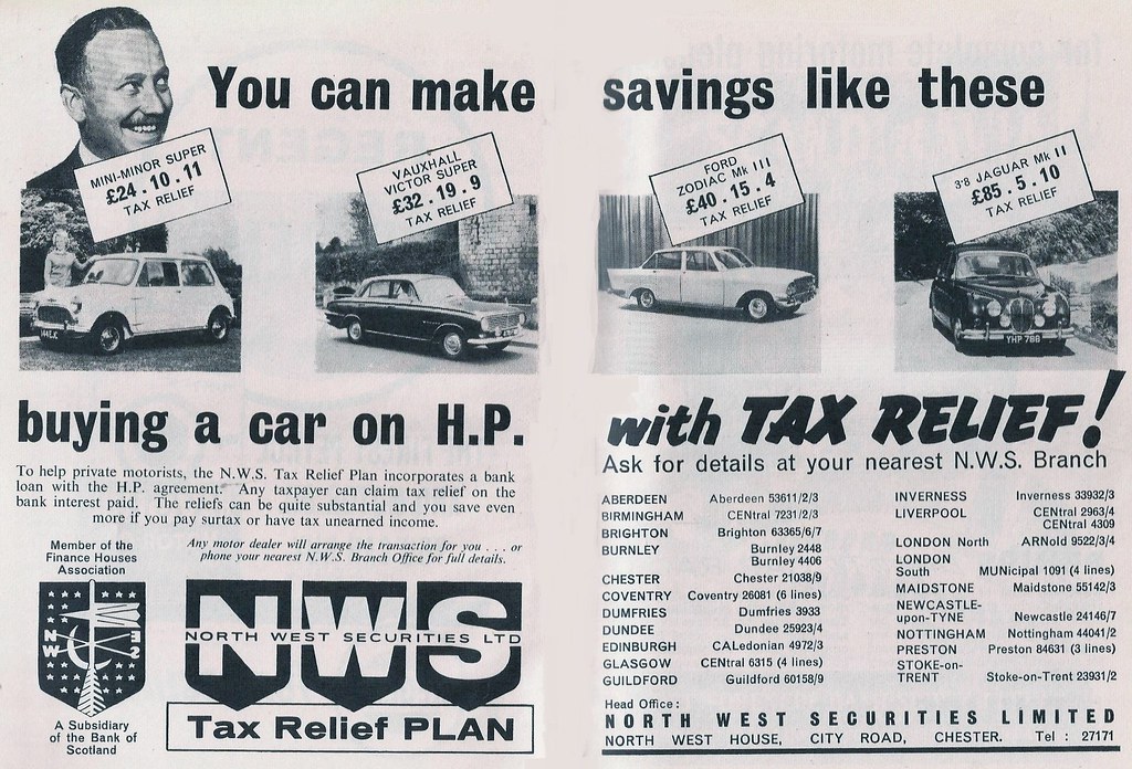 1963 ADVERT NWS / BANK OF SCOTLAND CAR TAX RELIEF PLAN Flickr