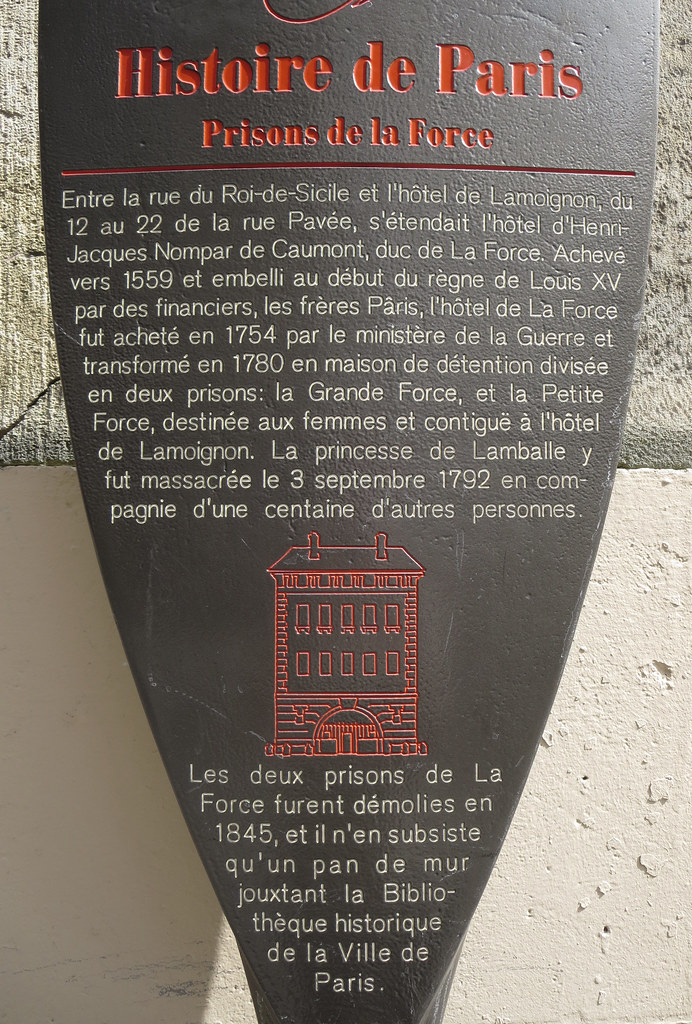 Prisons de la Force plaque 22 rue Mahler, Paris 4th arr Flickr