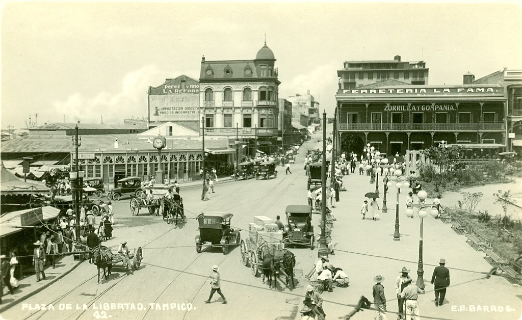 Tarjeta Postal Plaza de la Libertad, Tampico,Tamaulipas."… Flickr