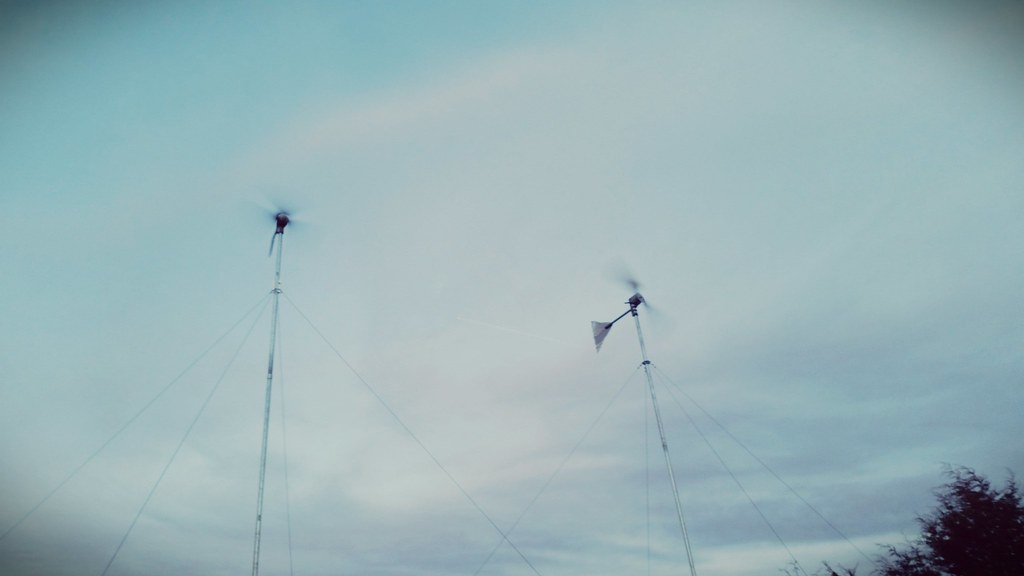 Double wind turbines up and running on the Homestead. Flickr