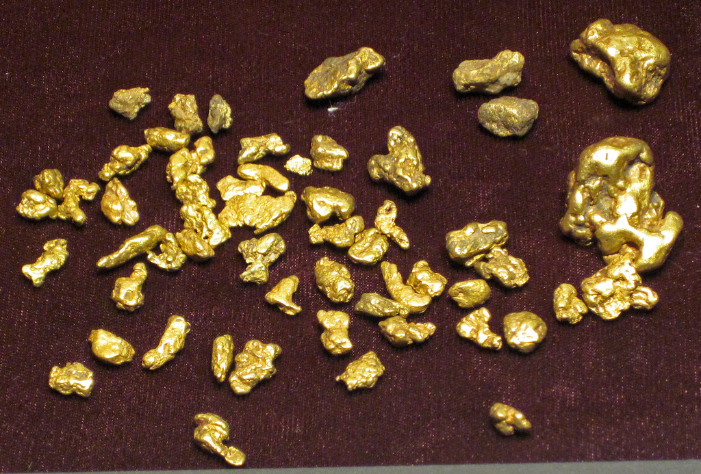 Gold nuggets (placer gold) (Cache Creek, near Granite, Cha… Flickr