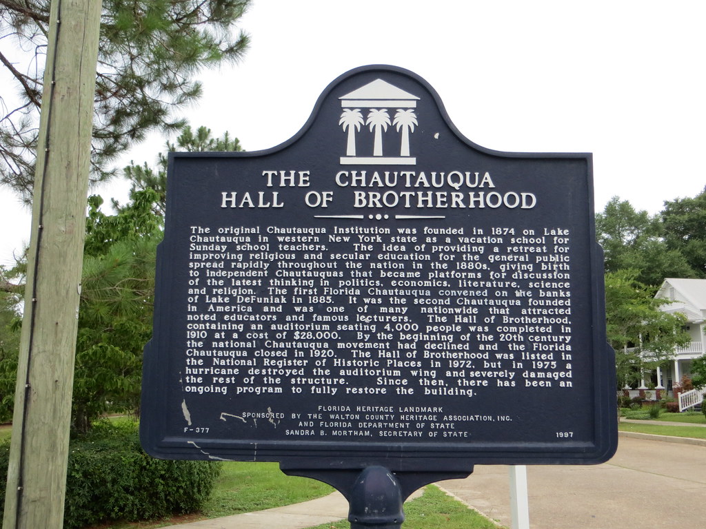 The Chautauqua Hall of Brotherhood Marker F377 DeFuniak S… Flickr