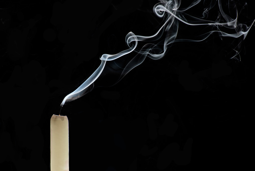 goodnight Blown candle with smoke on black background. Str… Flickr