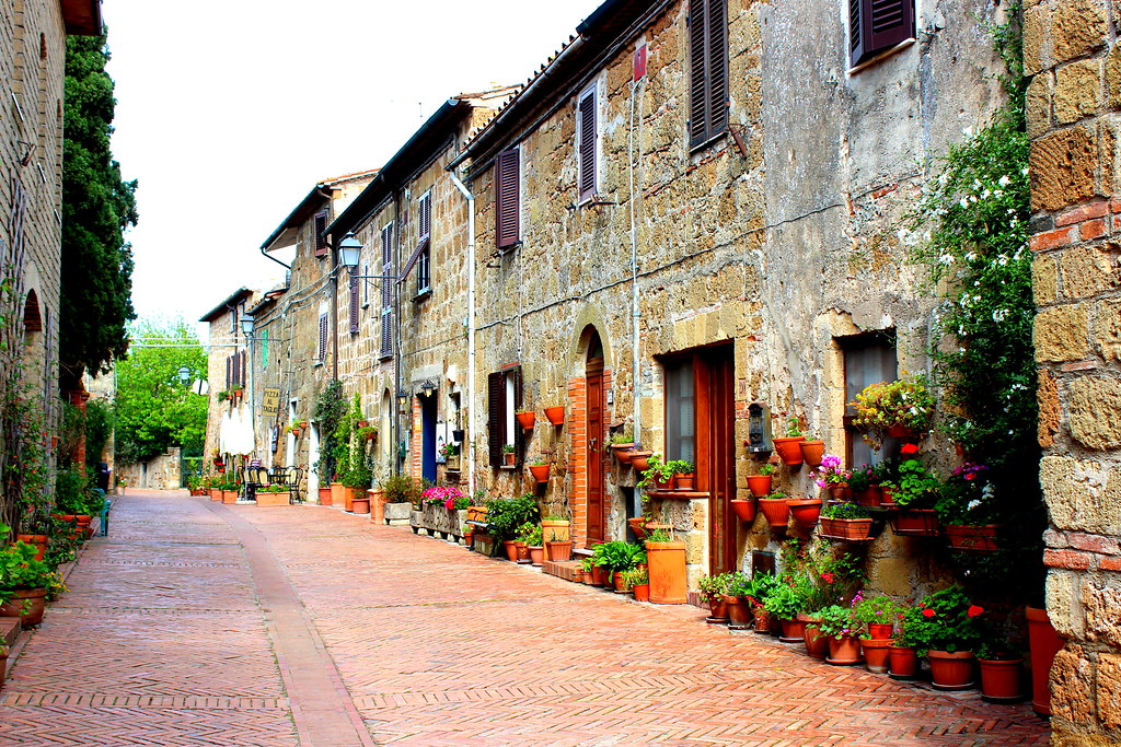 Flowered street in Sovana, Tuscany, Italy Simone Kartsiotis Flickr