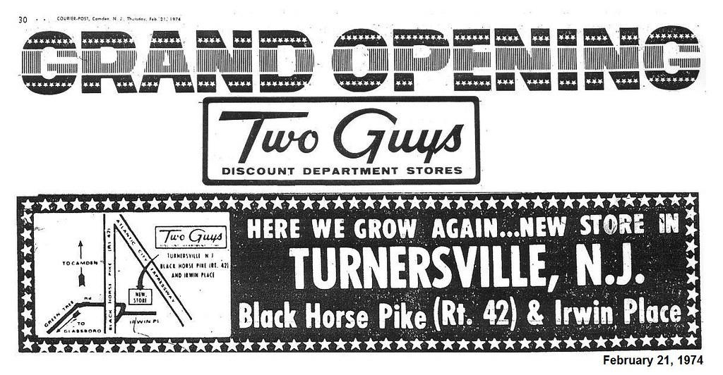 Two Guys Turnersville NJ Opening 022174 Ad from February… Flickr