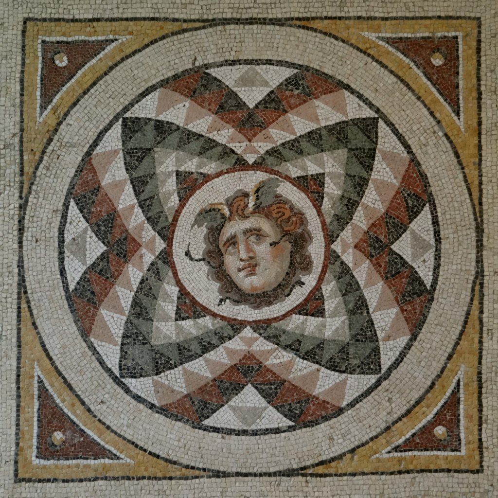 "Head of Medusa" Roman Tile Mosaic Princeton University … Flickr