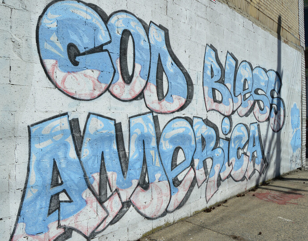 God Bless America 9/11 Street art on Staten Island Lauren Giaccone